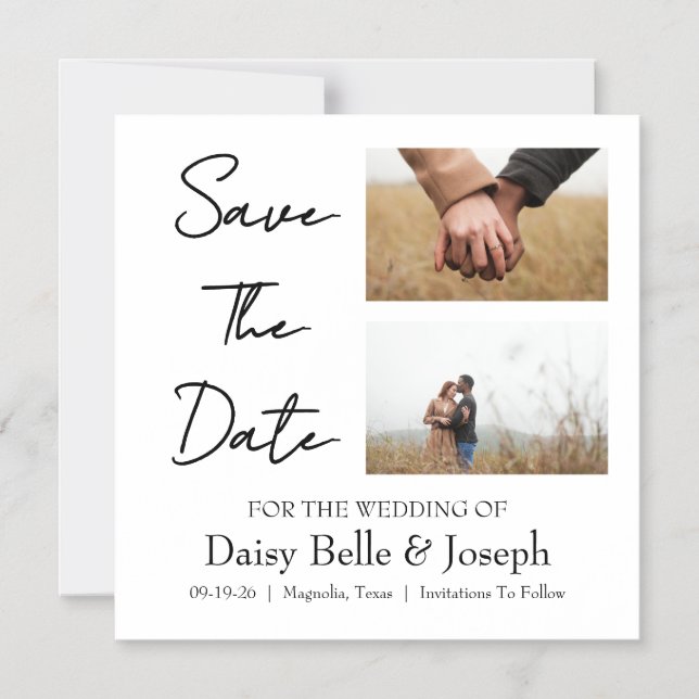 Convite Save The Date Photo Thin Magnetic Card (Frente)