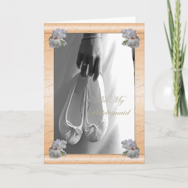 Convite Sê Minha Placa De Satin Apricot Da Bridesmaid (Frente)