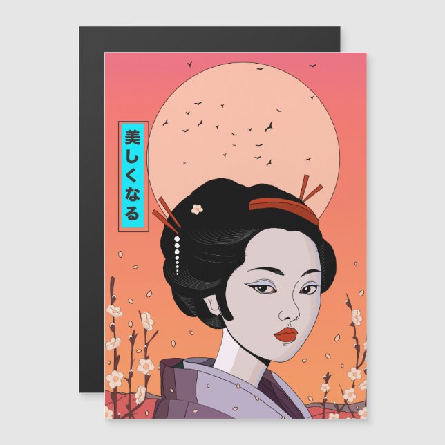 Convite Seja Linda Garota Geisha (Frente/Verso)