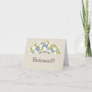 Convite Seja Minha Bridesmaid Floral Wreath