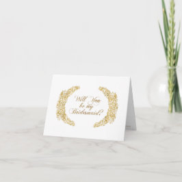 Convite Seja minha dama de Bridesmaid, Dourada Flor com Ar