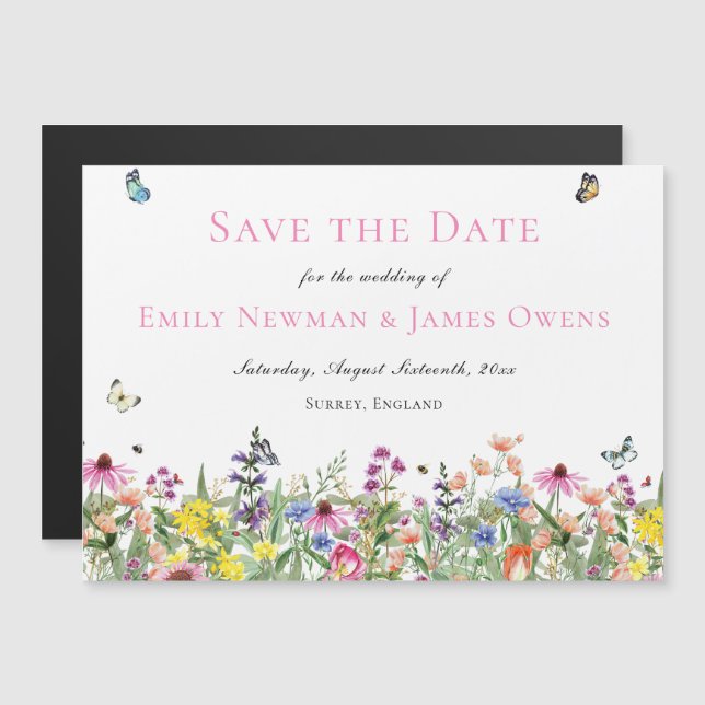 Convite Selvagem Colorida Salvar a Data (Frente/Verso)