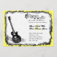 Convite selvagem do casamento da música do amarelo