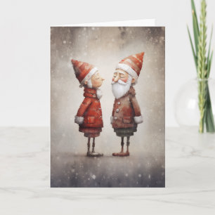 Convite Senhora e Senhor Claus Cartoon Caprichoso