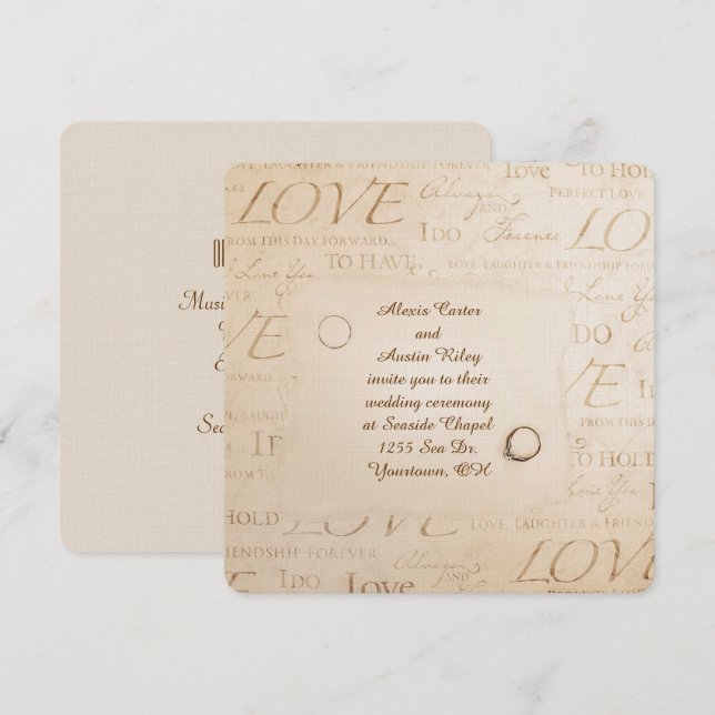 Convite Sepia Wedding (Frente/Verso)