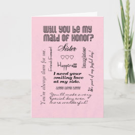 Convite Será Minha Madrinha de casamento, Rosa, Irmã?