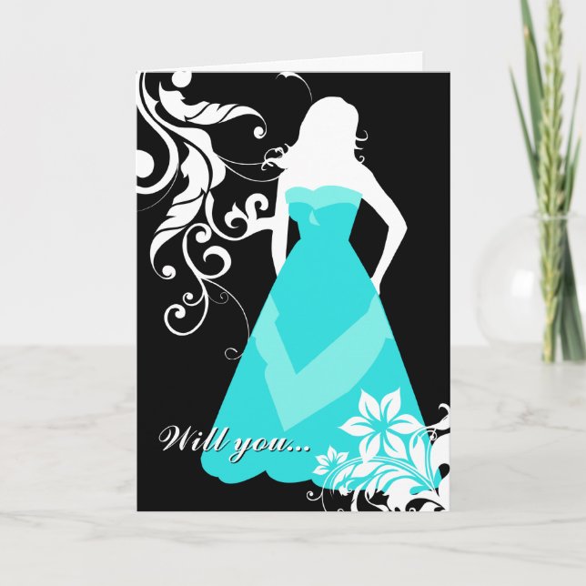 Convite será minha madrinha de casamento? : silhueta elega (Frente)