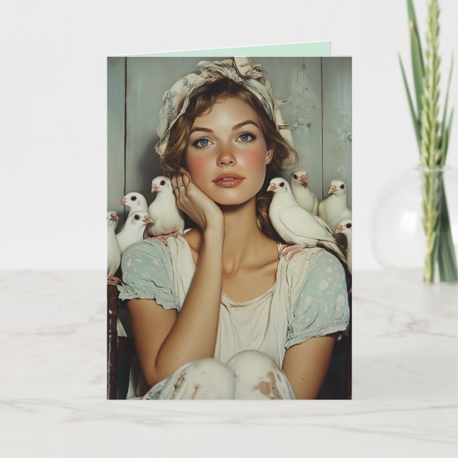 Convite Serene Fazenda Maiden White Doves - Símbolo da Paz (Frente)