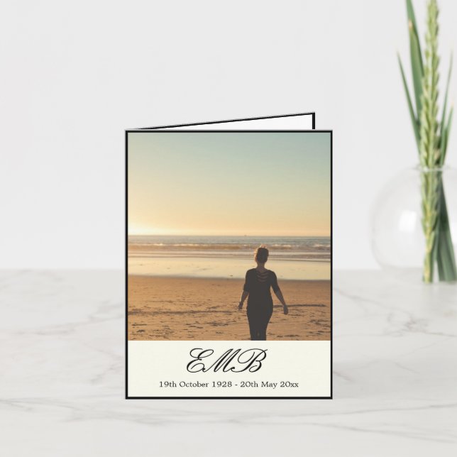 Convite Serviço Memorial Funeral Monograma Fotografia Conv (Frente)