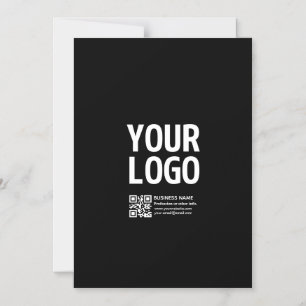 Convite Seu logotipo com código QR e texto editáveis