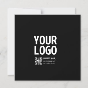 Convite Seu logotipo com código QR e texto editáveis