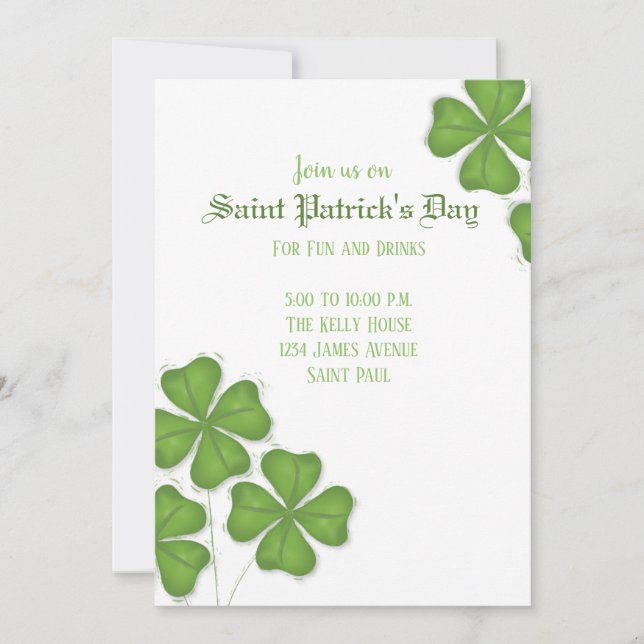 Convite Shamrocks (Frente)