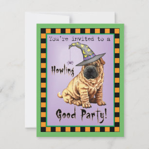 Convite Shar-Pei Halloween