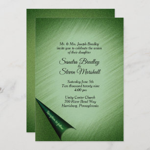 Convite Shimmering Green Wedding