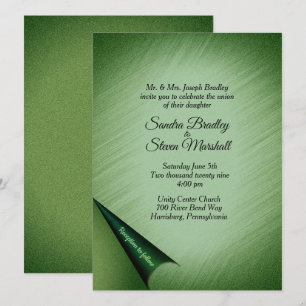 Convite Shimmering Green Wedding