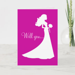 Convite Silhouette Will You Be My Bridesmaid Card