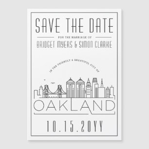 Convite Silhueta Estilizada de Oakland para Casamento Save