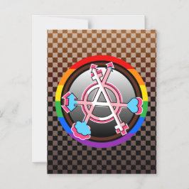 Convite Símbolo da Anarquia de Gênero, Emblema em Xadrez E