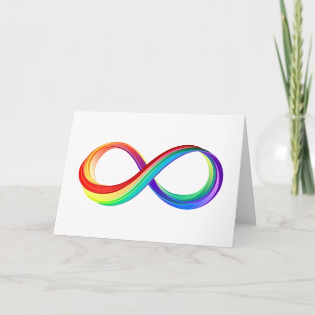 Convite Símbolo de Infinidade Arco-Íris em Camadas (Frente)