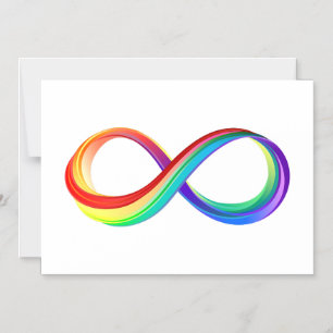 Convite Símbolo de Infinidade Arco-Íris em Camadas