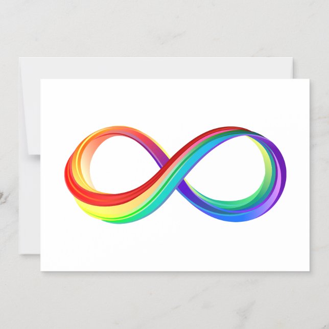 Convite Símbolo de Infinidade Arco-Íris em Camadas (Frente)