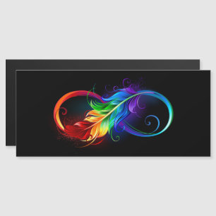 Convite Símbolo de Infinito com Pena de Arco-íris