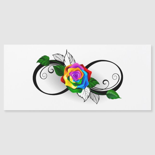 Convite Símbolo de Infinito com Rosa Arco-íris (Frente)