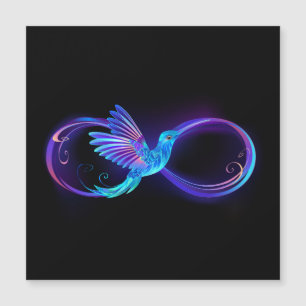 Convite Símbolo de Infinito Neon com Beija-flor Brilhante