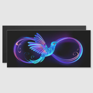 Convite Símbolo de Infinito Neon com Beija-flor Brilhante