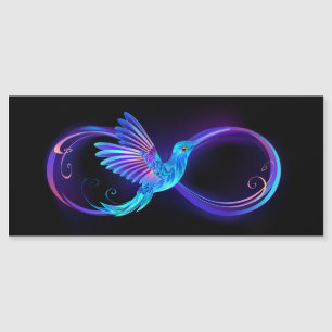 Convite Símbolo de Infinito Neon com Beija-flor Brilhante