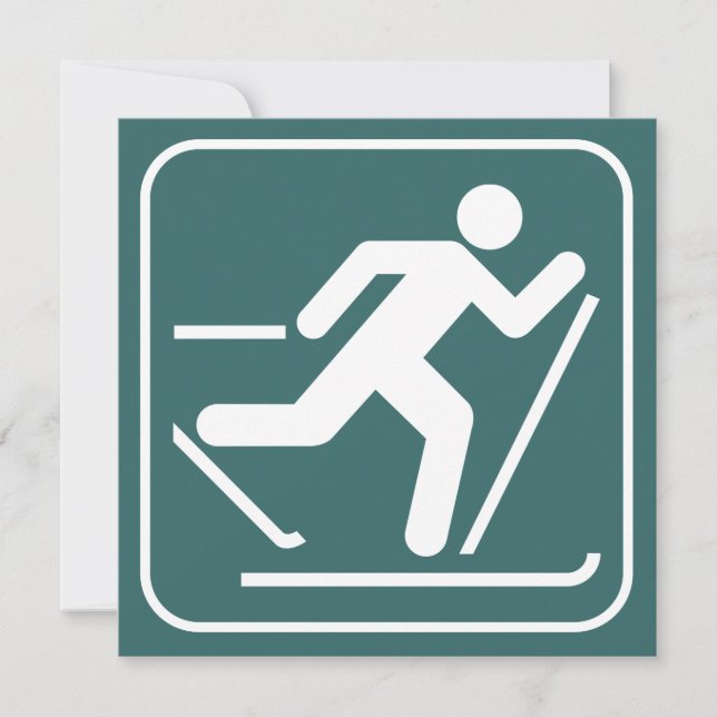 Convite Símbolo Esqui Cross Country (Frente)