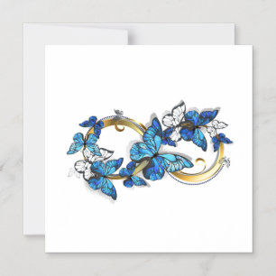Convite Símbolo Infinito de Borboletas Azuis Morpho