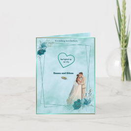 Convite Simple and elegant wedding invitation in Sky Blue