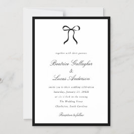 Convite Simple Bow Classic Wedding