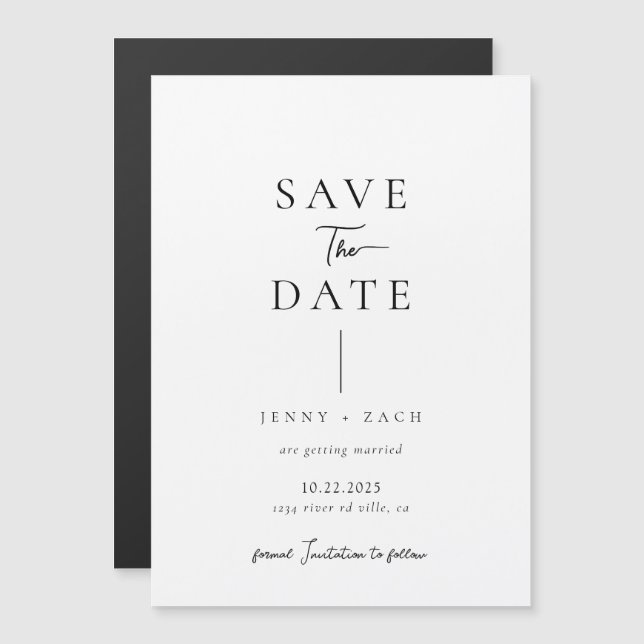 Convite Simple Modern Typography Photo Wedding  (Frente/Verso)