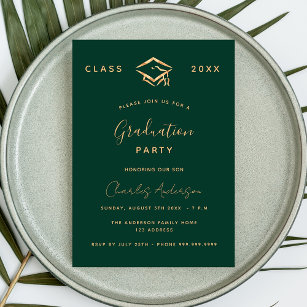 Convite simples 2024 para gradação de ouro verde