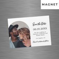 Simples casamento de fotos moderno Salve o ímã de 