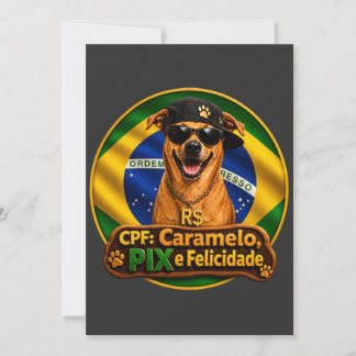 Convite Simples CPF Caramelo PIX e Felicidade