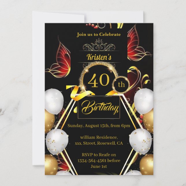 Convite Simples de Aniversário (Frente)