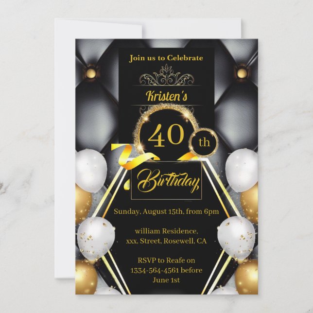 Convite Simples de Aniversário (Frente)