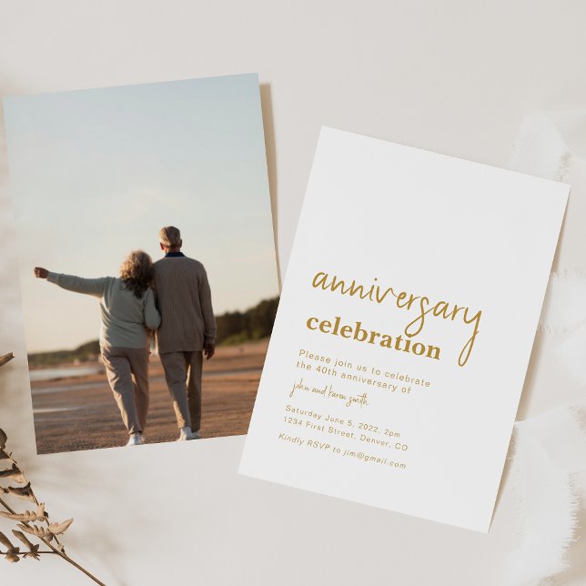 Convite Simples de Aniversário de Casamento (Criador carregado)