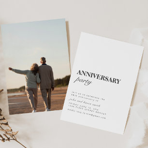 Convite Simples de Aniversário de Casamento com Fo