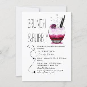 Convite Simples de Brunch e Coquetel Bubbly