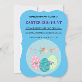 Convite Simples De Caça De Ovo De Páscoa Azul