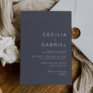 Convite Simples de Casamento Boho Noite
