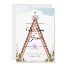 Convite Simples de Casamento Boho Personalizado