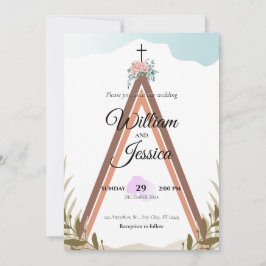 Convite Simples de Casamento Boho Personalizado