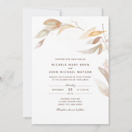 Convite Simples De Casamento De Branch De Outono D