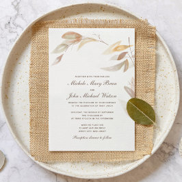 Convite Simples De Casamento De Branch De Outono D