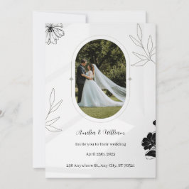 Convite Simples De Casamento De cinzas